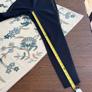 NYDJ Navy Pants with pleather side trim. Worn once